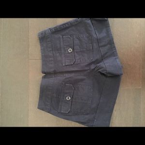 Shorts - High waist navy blue flap shorts Shorts - High waist navy blue flap shorts